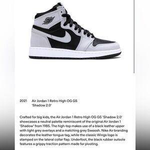 Air Jordan 1 Retro High OG GS
'Shadow 2.0'